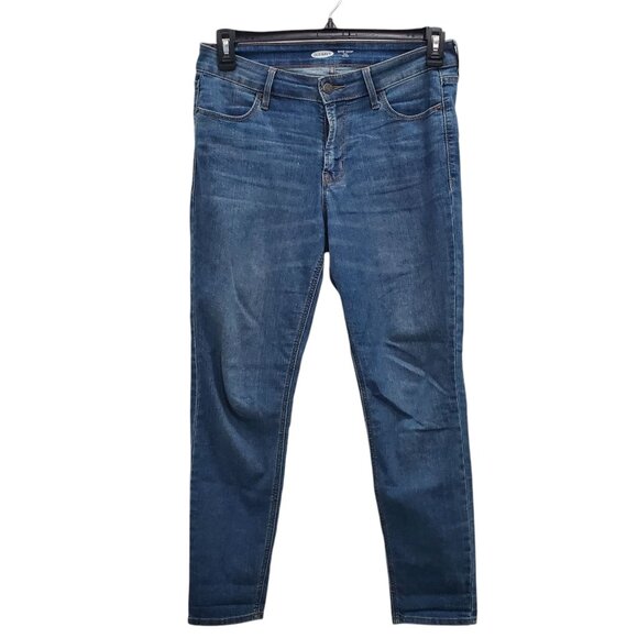 Old Navy Super Skinny Mid-Rise Ankle Women's Medium Wash Lightweight Jeans‎ Sz 8 - Picture 1 of 7
